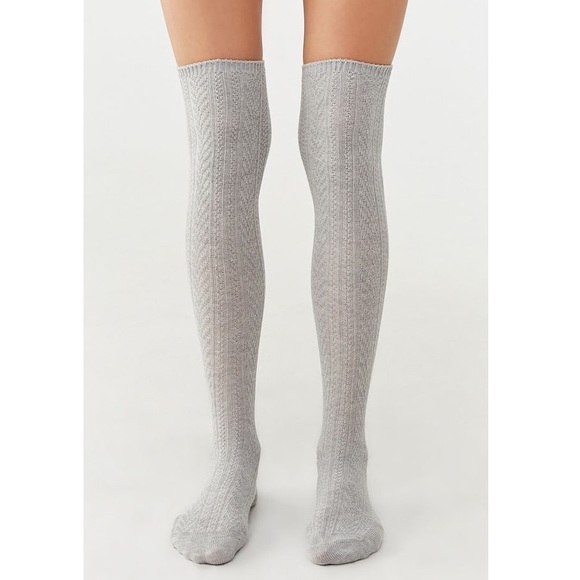Cable Knitted Pattern Over The Knee Socks - Picture 2 of 4